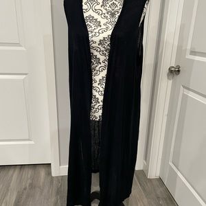 Navy knit long vest Cleo (XL)